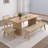 Simple solid wood table and chair combination-104367390