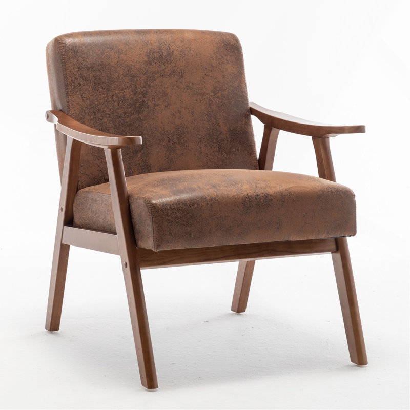 Jamesina 26.37" W Armchair, Brown Microfiber/Microsuede