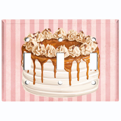 Plaque murale 3 interrupteurs à bascule Caramel Vanilla Cake