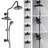 FORNO ACQUA AcquaFALL Shower, Matte Black Finish, Overhead Rainfall Shower, 7 Function Diverter, Handheld Shower Head, Body Jets, 2.5 GPM Flow Rate-116472651