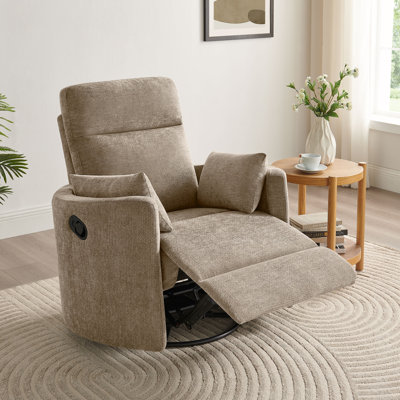 Chenille Swivel Recliner Chair