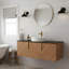 Meuble-lavabo de salle de bain avec lavabo, avec lavabo rond en céramique blanche