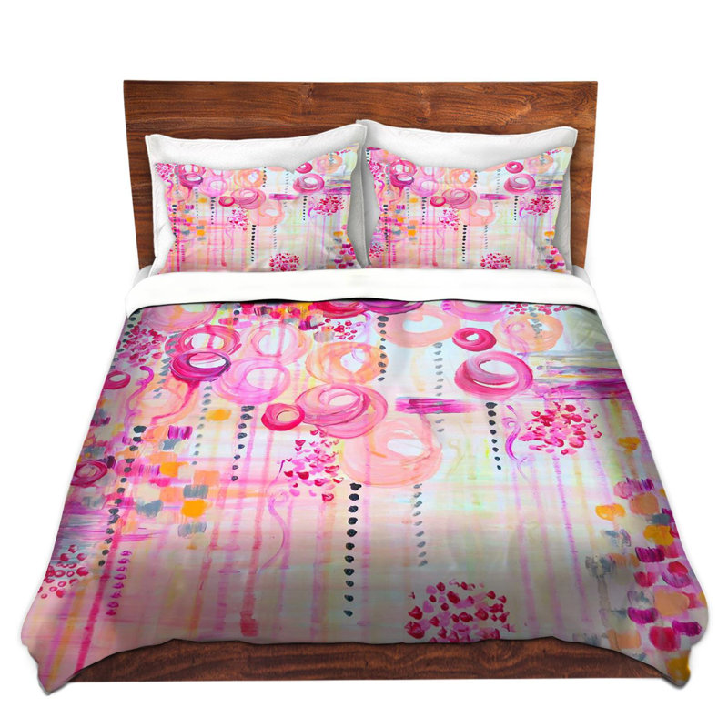 Ensemble de housse de couette à rêves atomiques, 1 housse + 2 taies très grand lit, Rose / rosé / mauve