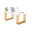 Bureau de direction moderne de 70,9 po, grand bureau d'ordinateur blanc avec pieds en métal doré, bureau en bois pour bureau à domicile, bureau d'écriture, bureau ou table de réunion pour 6 à 8 personnes