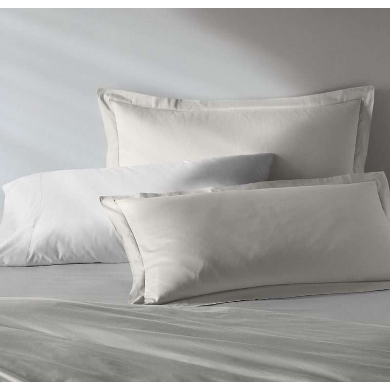 Signature Hemmed Duvet Set, Mist, Queen Duvet Cover + 2 Standard Shams