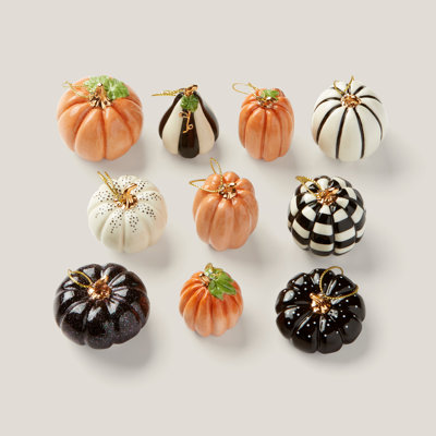 ORNAMENT TREES 10 Piece Mini Pumpkin Ornament Set