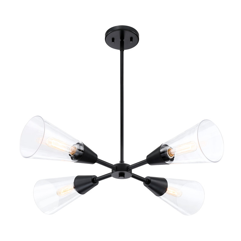 Norro 4 - Light Dimmable Sputnik Modern Linear Chandelier