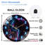 Horloge murale néon avec horloge murale 12 po