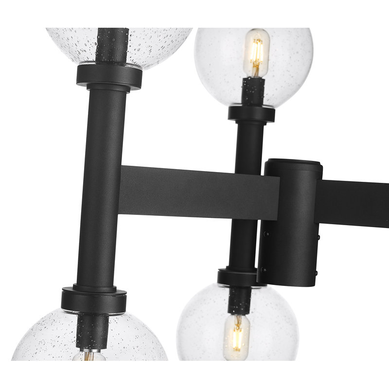 Tête de lanterne noire 6 lumières, H 27 po x l 30 po x P 30 po, Bullé