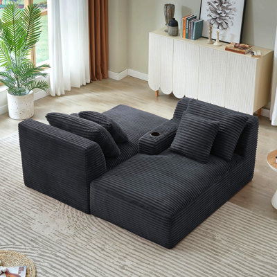 Canapé modulaire Cloud, méridienne en L avec méridienne en R avec assise profonde et canapé confortable à 2 places pour un salon moderne,