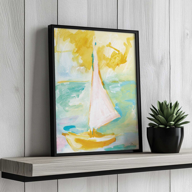 «Sunset Sailor 2» par Jessica Mingo, reproduction d'art, L 24 po x H 32 po, Blanc, Impression encadrée