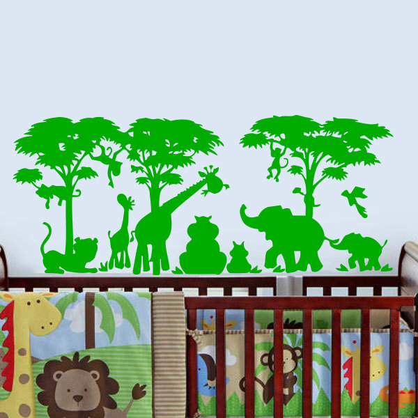 Décalcomanie murale de l’africain safari Arterberry, Vert tilleul