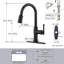 Robinet de cuisine à une poignée et douchette extractible avec 3 modes de pulvérisation en acier inoxydable sans taches-110975877