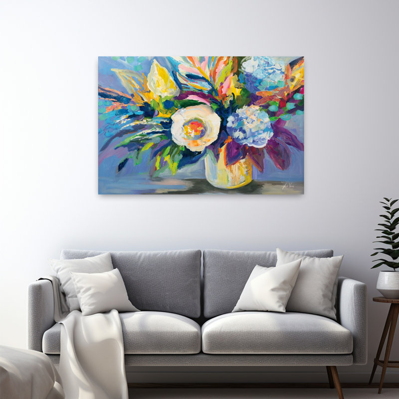 Art contemporain Art floral contemporain, H 32 po x l 48 po