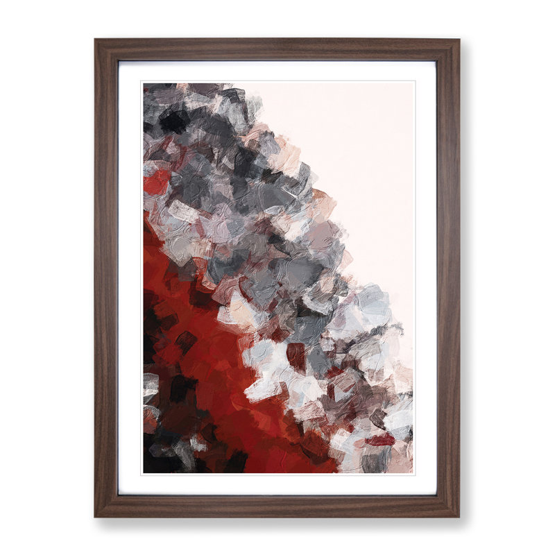 Flowing By Abstract - Single Picture Frame Painting, 34cm H x 25cm W x 2cm D, Walnut