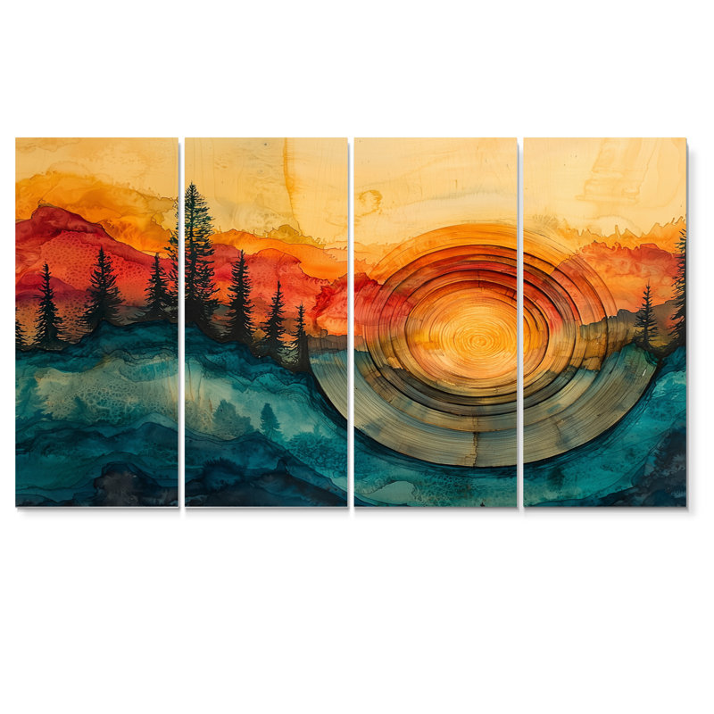 Westerfeld - Forest Wall Art - ensemble de décorations murales traditionnelles, H 32 po x l 64 po, 4