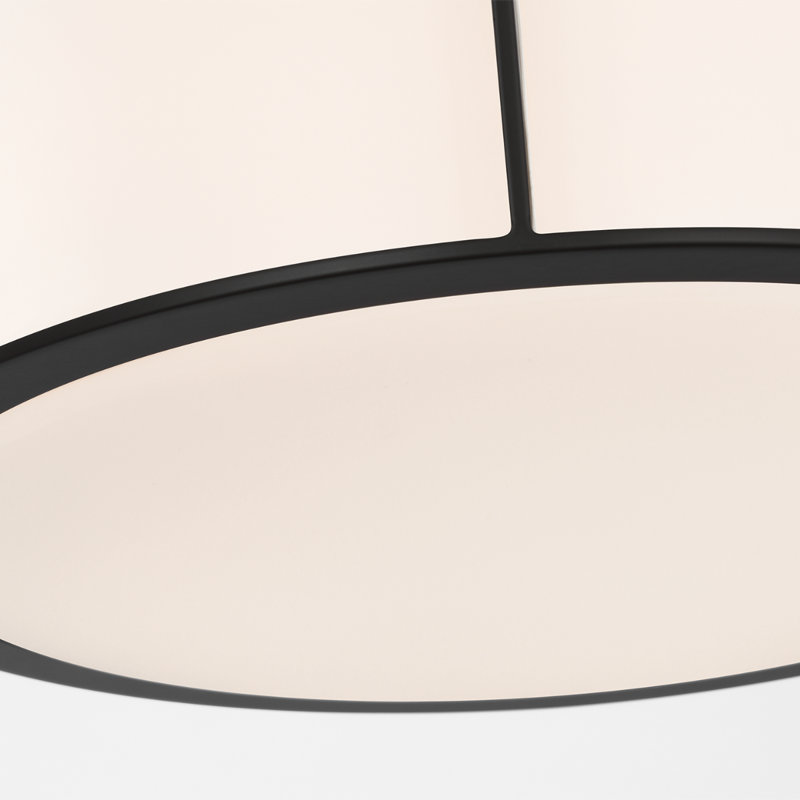 Barbara Barry Phinn 13" Flush Mount with White Glass, Modern Iron, Steel