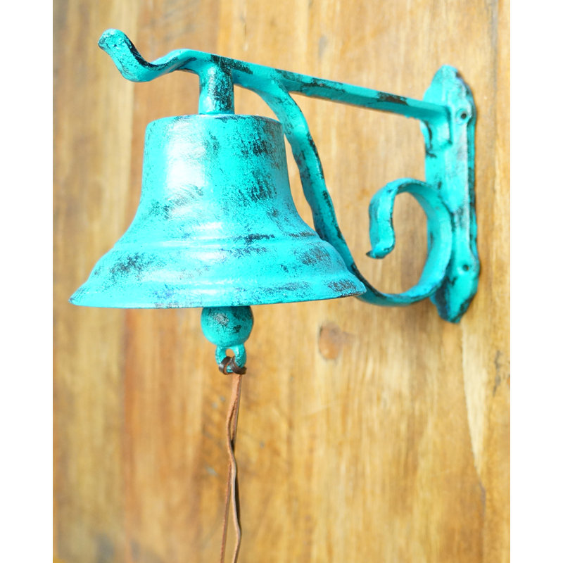 Hanging Bell, Turquoise, 6.5" H x 5" W x 8.5" D