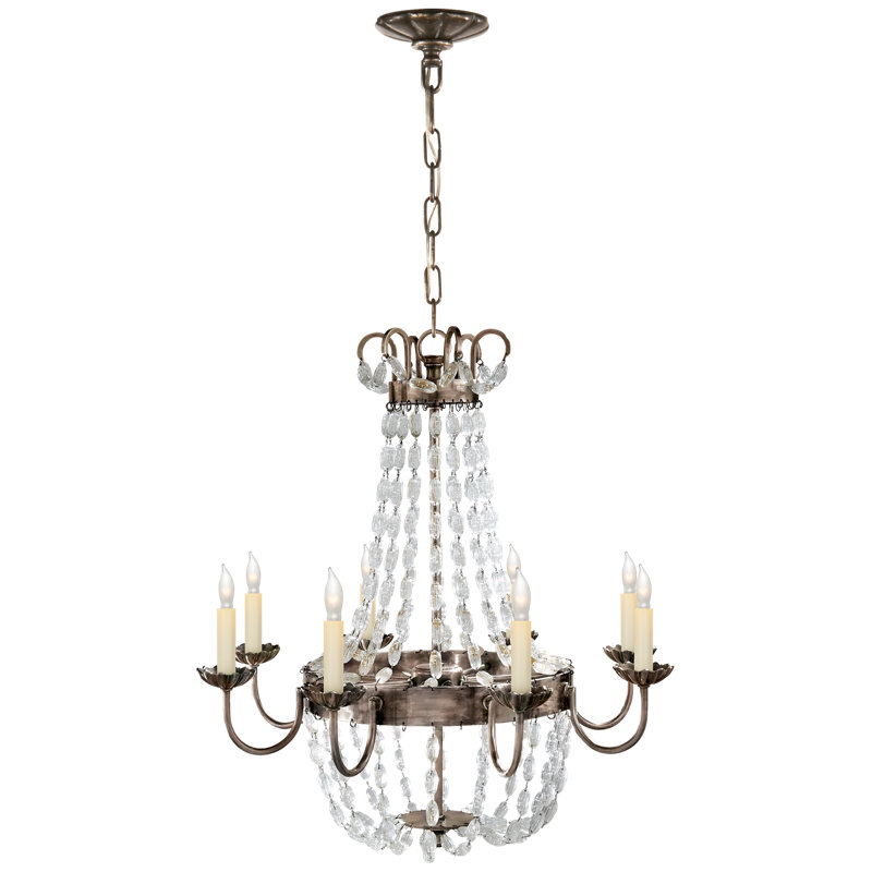 Chapman & Myers Paris Flea Market Medium Chandelier, Sheffield Silver, 33" H x 32" W x 32" D