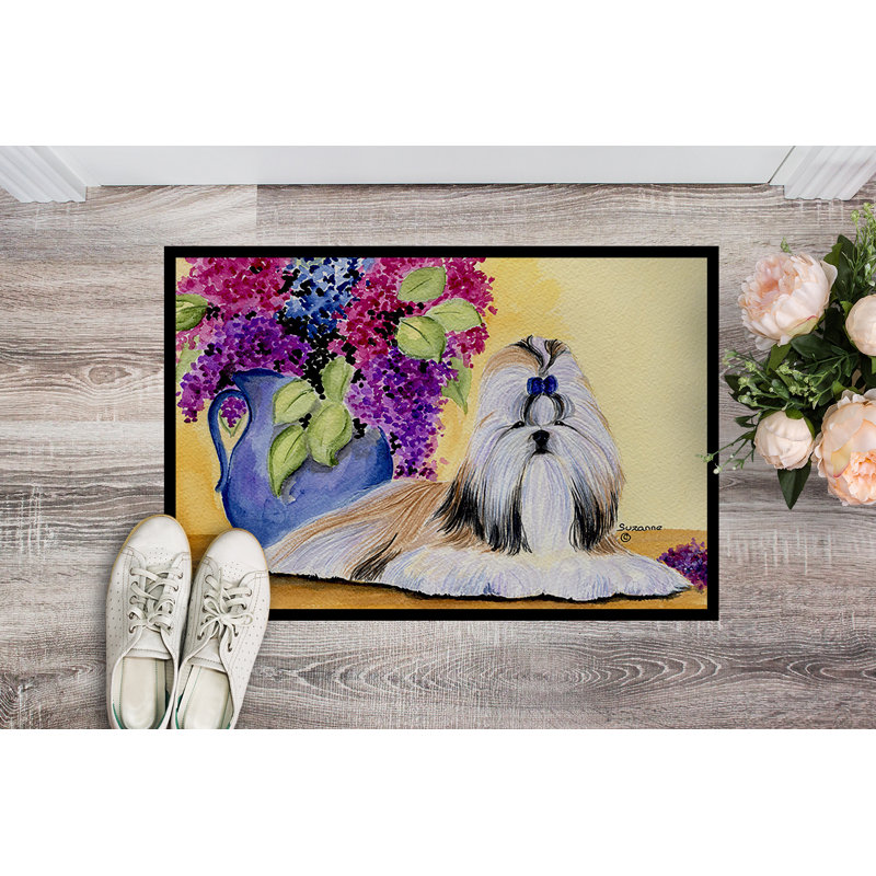 Tapis de porte intérieur antidérapant antidérapante shih tzu, Rectangle 1 pi 6 po x 2 pi 3 po