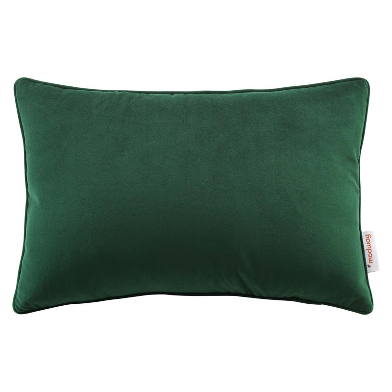 Enhance Lumbar Performance Velvet Throw Pillow by Modway, Green, 12" x 17.5"