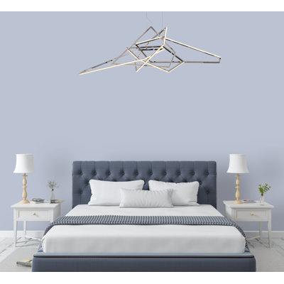 25-Light  Dimmable Chrome Stainless Steel LED Chandelier With White Acrylic Diffusers