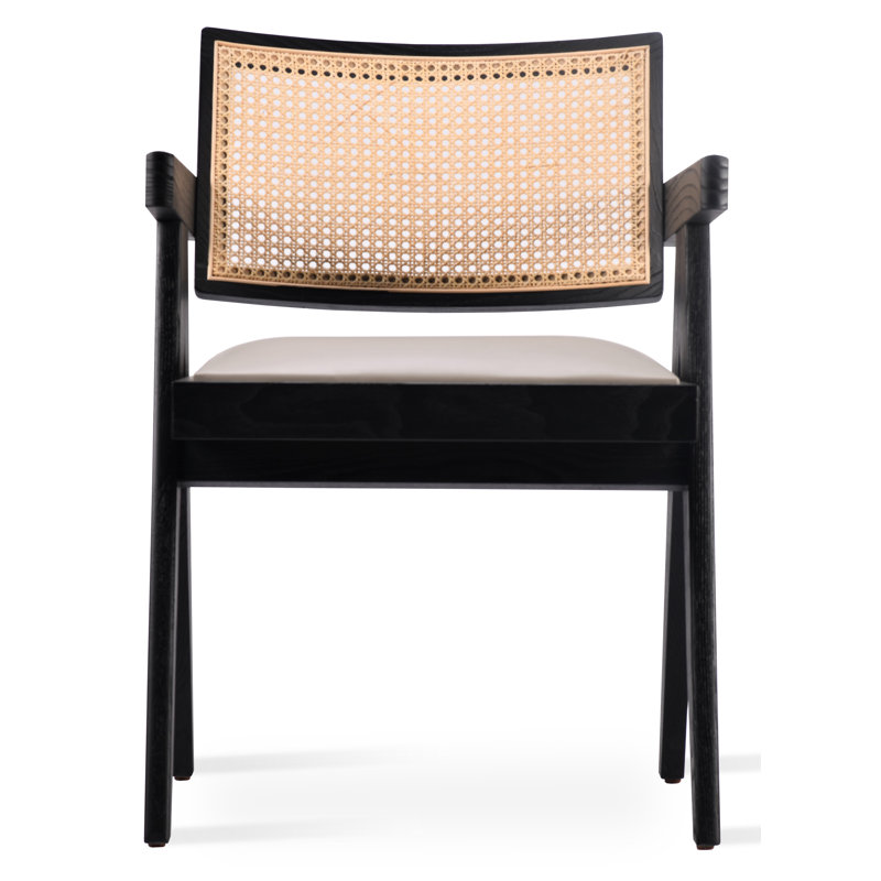 Pierre J Arm Half Wicker, Bone-Light Gray