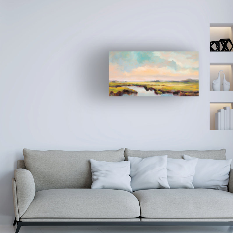 Art sur toile, herbes de printemps, H 10 po x l 19 po