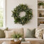 Décoration de porte 24 po à motif de courge d'eucalyptus mélangé 24 po