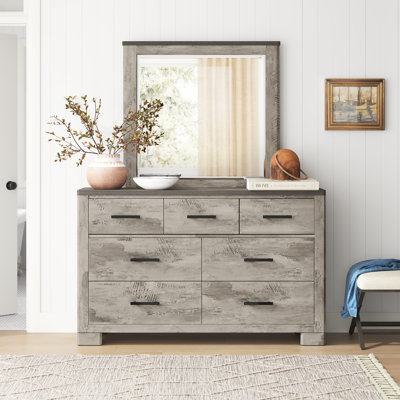 Commode 7 tiroirs avec miroir Giahnna