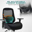 Grande et grande chaise de bureau avec coussin de siège large et épais pour les personnes lourdes Chaises de bureau ergonomiques en maille d'ordinateur avec accoudoirs 4D, soutien lombaire réglable pour adultes 8 heures de travail