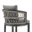 Tabouret de bar d'extérieur Rinehart en aluminium avec corde gris clair et coussins Earl Grey