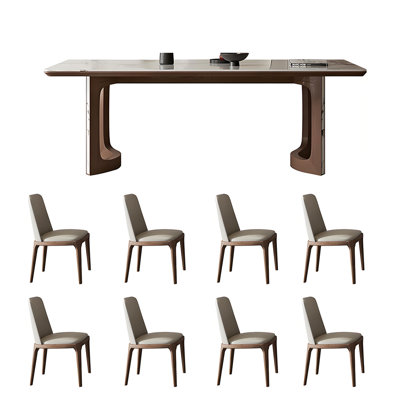 White Ash Table with Sintered Stone and Chairs