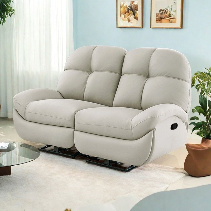 Fauteuil inclinable manuel ergonomique décontracté à double fonction, Blanc cassé