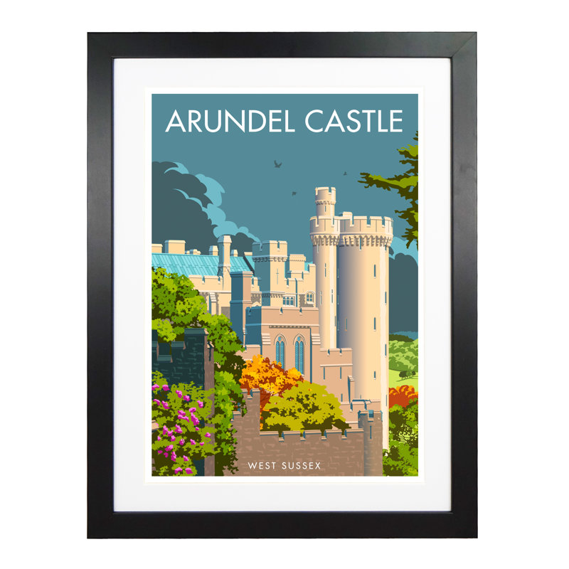 Arundel Castle by Stephen Millership - Print, Black, 54cm H x 44cm W x 2.2cm D