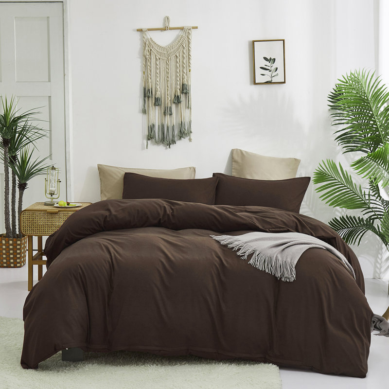 Solid Color Comforter Dark Color 3 PCs Bedding Set Deep Color Bed Comforter Set, Queen Comforter + 2 Standard Pillowcases