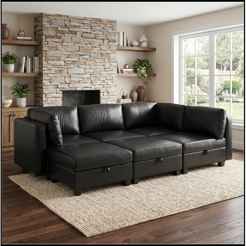 Unité centrale Priyansh modulaire avec fonction de rangement, Black