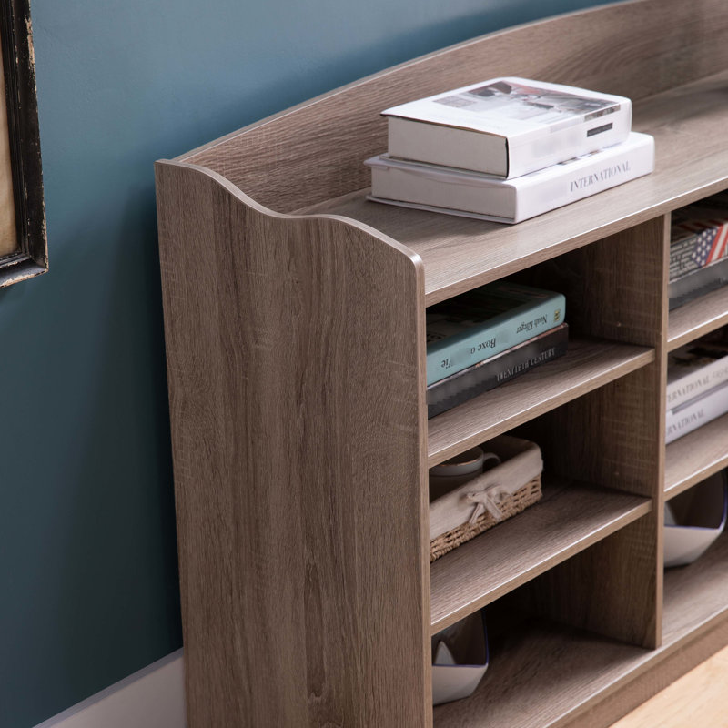 Rangement pour chaussures en bois taupe foncé avec neuf options de tablettes pour le vestibule, fini