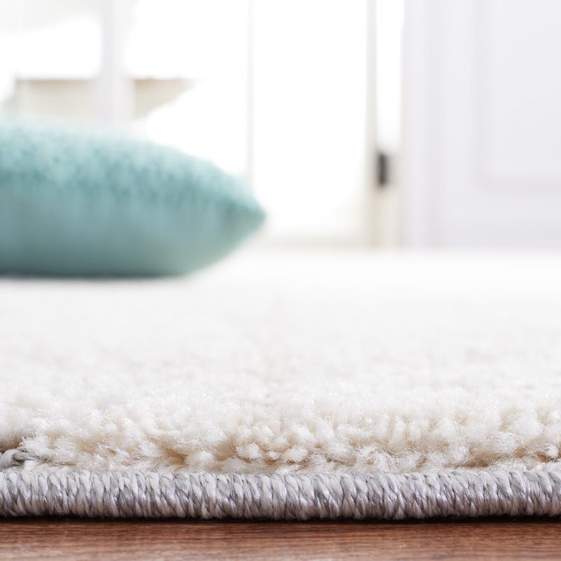 Handmade Gray Abstract Tufted Wool Shag Rug