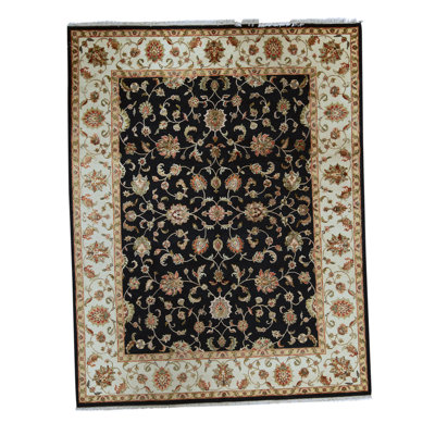 Dharma Oriental Area Rug in Black/Ivory/Red/Pea