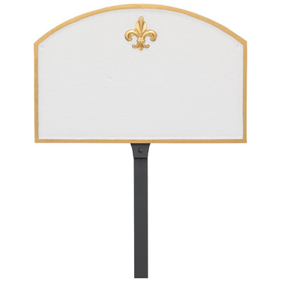 Fleur de Lis Prestige Arch Petite Address Sign Plaque with Lawn Stake