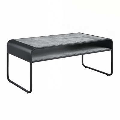 Table basse en béton gris et noir