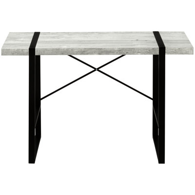 Home Office Furniture Computer Table, 48"l Grey Laminate And Black Metal, Modern Industrial Design Laptop Workstation For - With Metal Frame