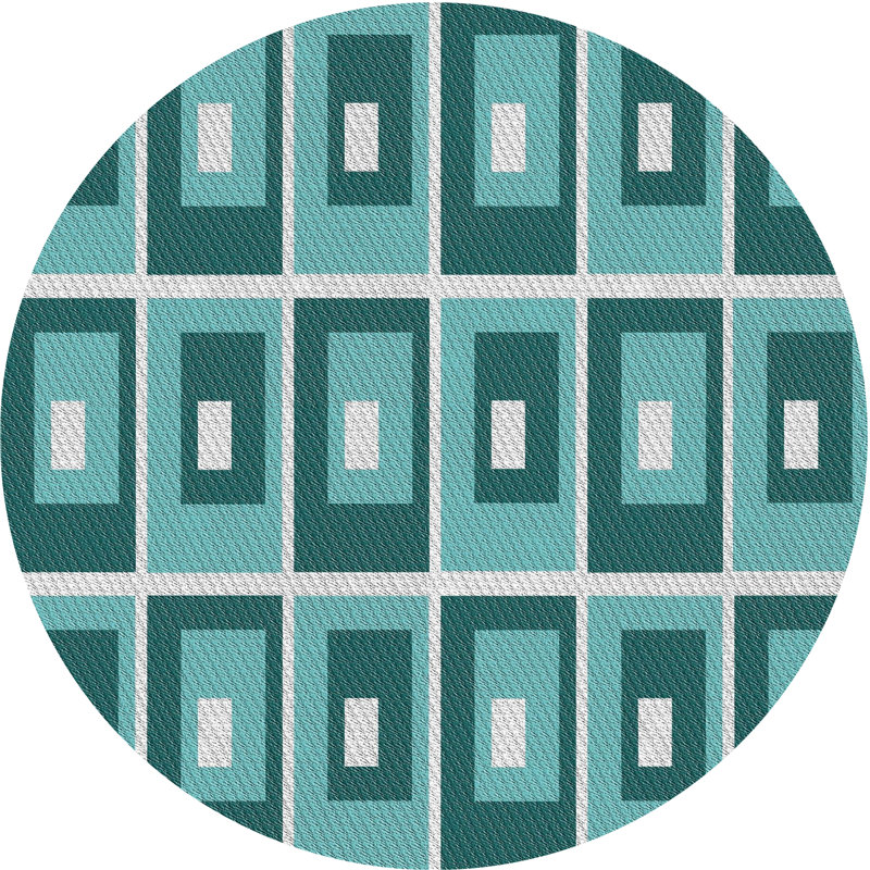 Pridemore Geometric Indoor Rug, Round 4'