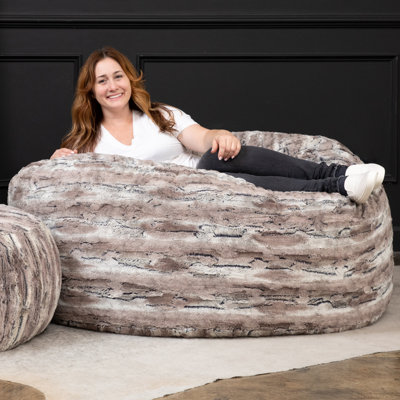 Metro Sac 5 Foot Bean Bag Chair For Adults - Luxe Fur by Trule