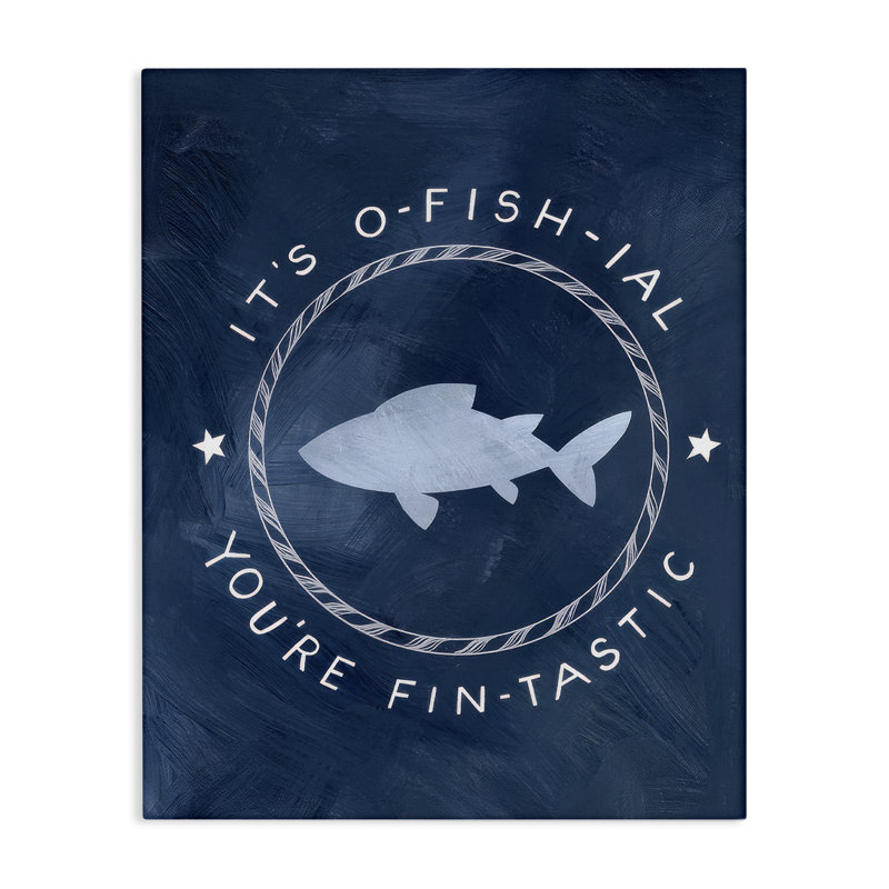  Officially Fantastic Fish Pun Canvas Wall Art by Caverly Smith, H 30 po x l 24 po