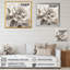 Pivoines grises sur branche II - art mural encadré de pivoines florales pour le salon-110956646-88545502