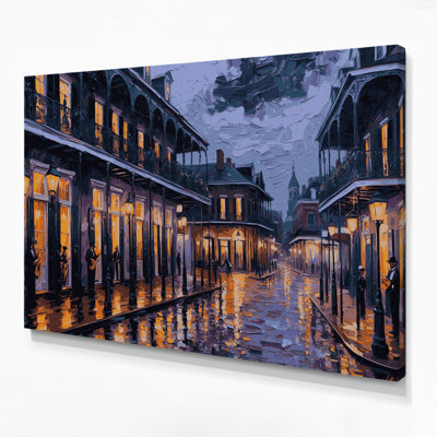 Cities New Orleans LA Gray Canvas Wall Art
