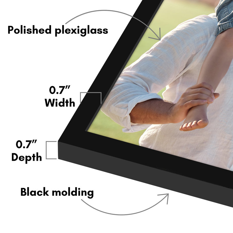 Americanflat Picture Frame - Thin Border Poster Frame with Plexiglass for Wall Display, Black, 18" x 26"