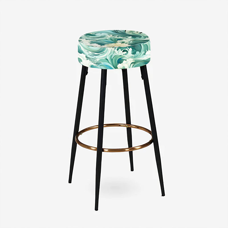 Ensemble de 2 tabourets de bar vert aigue-marine Cascade Chann